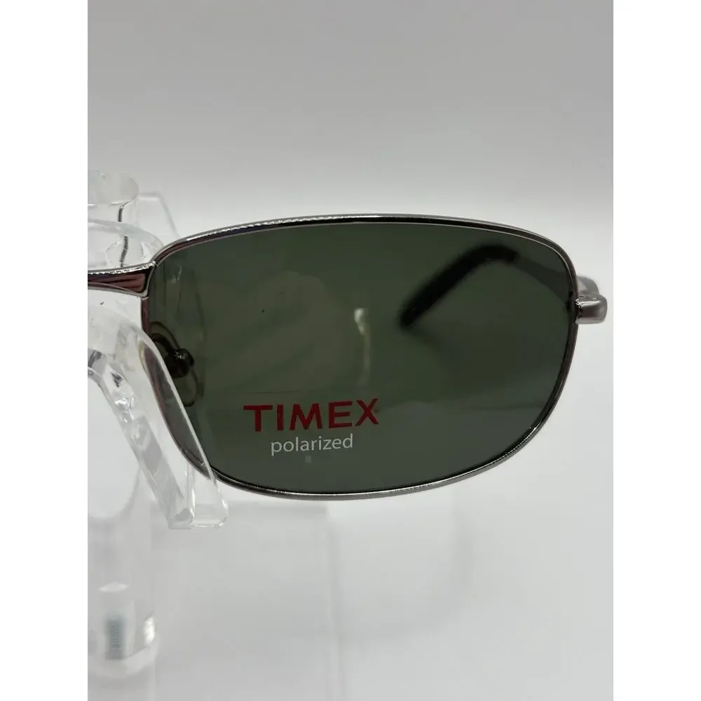 Timex Polarized Sunglasses Gunmetal Green Rectangular 58mm Unisex